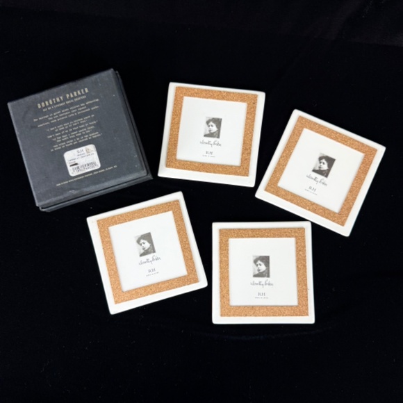 Restoration Hardware Dorthy Parker Literary Quote Coasters in Box Excellent - Picture 2 of 11